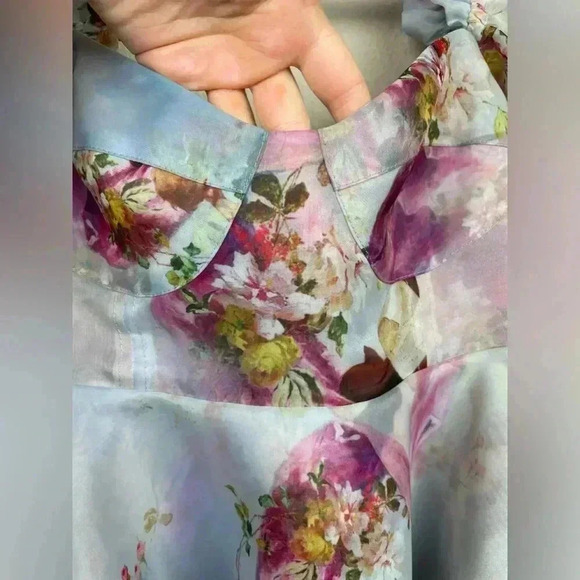 SELKIE The Cupid's Serenade Parliament Dress Women's Medium NWT Puff Sleeve Blue - Picture 6 of 16